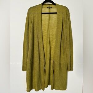 eileen fisher washable wool crepe longline open front cardigan
